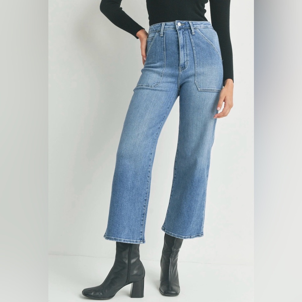 Just Black Denim The Cargo Pocket Wide Leg Jeans 24